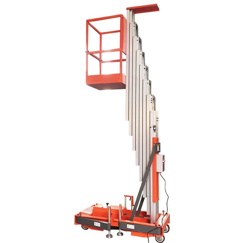 Aluminum Alloy Single Mast Lift Hydraulic Aerial Work Platform